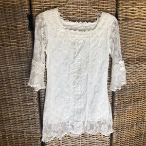 White lace blouse from boutique in Spain no brand